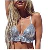 Party Music Festival Sequin Vest Women'S Sequin Suspender Wrap Chest Top Women