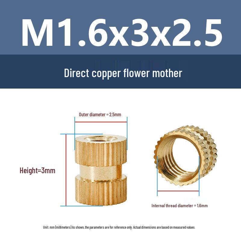 M1-M10 Knurled Brass Heat Insert Nut for Injection Molding