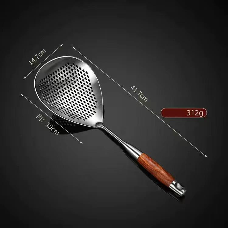 Stainless Steel Large Colander Fine Holes Skimmer Long Handle French Fries Strainer Home Gadget Kitchen Utensils Cooking Tools