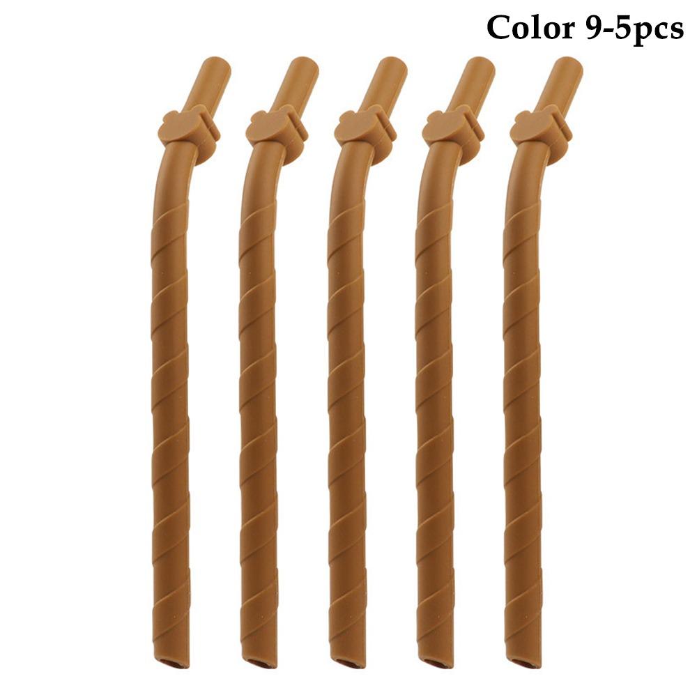 

5Pcs Food Grade Bent Straws Universal Reusable Straws Household Silicone Straws Children s Milk Tea 5Pcs Color 9