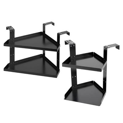 Multipurpose Double Layer Corner Shelf Durable Metal Wall Mounted Rack For Plant Books Decors Easy Assembly