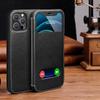 Genuine Leather Case for Iphone 12 13 14 Pro Case for 12Pro Max Cover Window View Coque for Iphone 12 13 Mini 14Plus Fundas