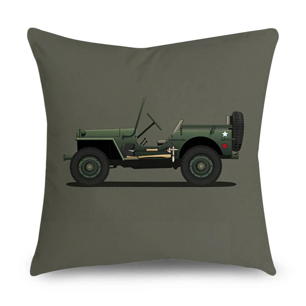 

New Sports Car Cushion Cover Full Body Cartoon Pattern Pillow Case for Home Sofa Car Decor Pillowcase 45cm*45cm 12x12Inch