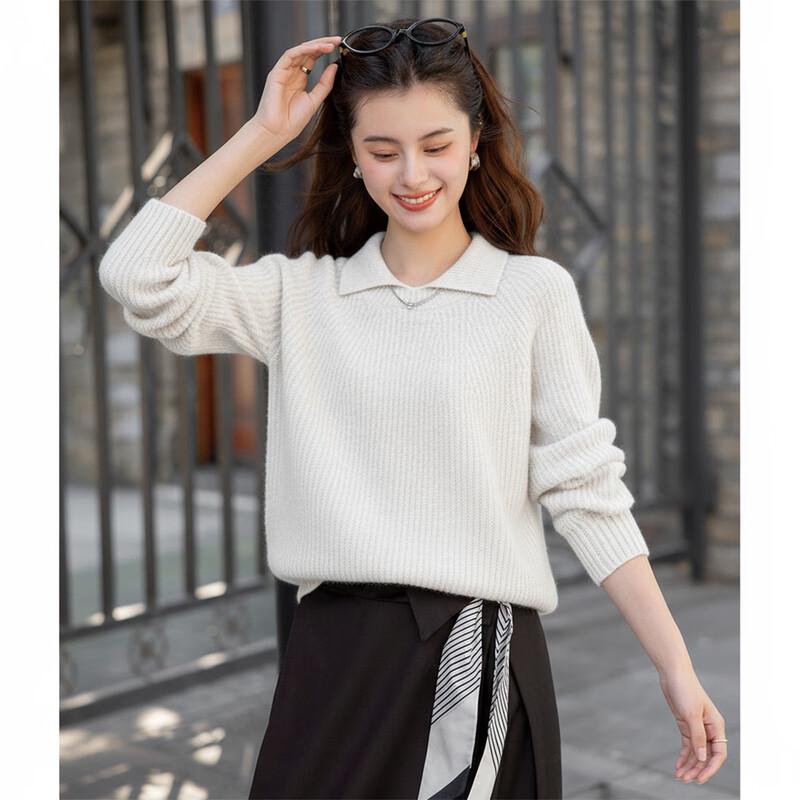 Mokana Premium Retro Chic Cashmere Long-Sleeve Sweater MKNJD4038