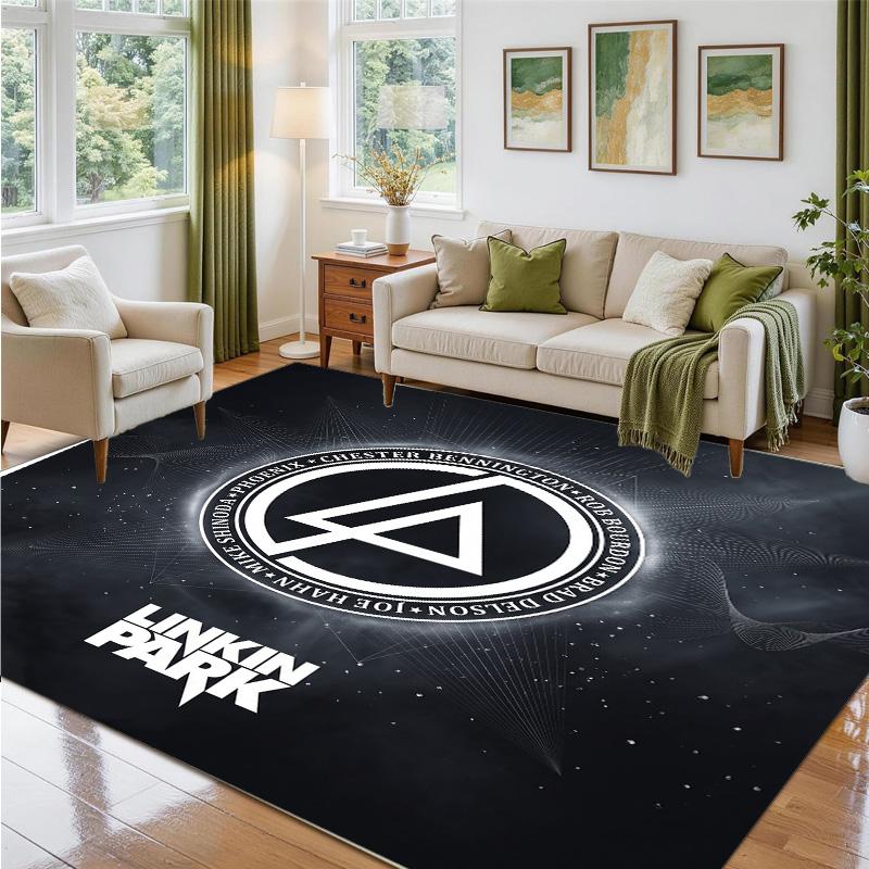 Linkin Park Design Crystal Velvet Rug Soft Decorative Mat for Bedroom Entrance