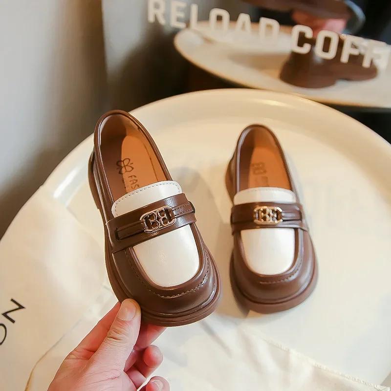 

Дитячі лофери в стилі печворк, елегантні сліпони, унісекс, шкіряне взуття для хлопчиків і дівчаток, весняне, масивне, шикарне дитяче взуття з штучної шкіри 23-35 23-insole14.8cm коричневий