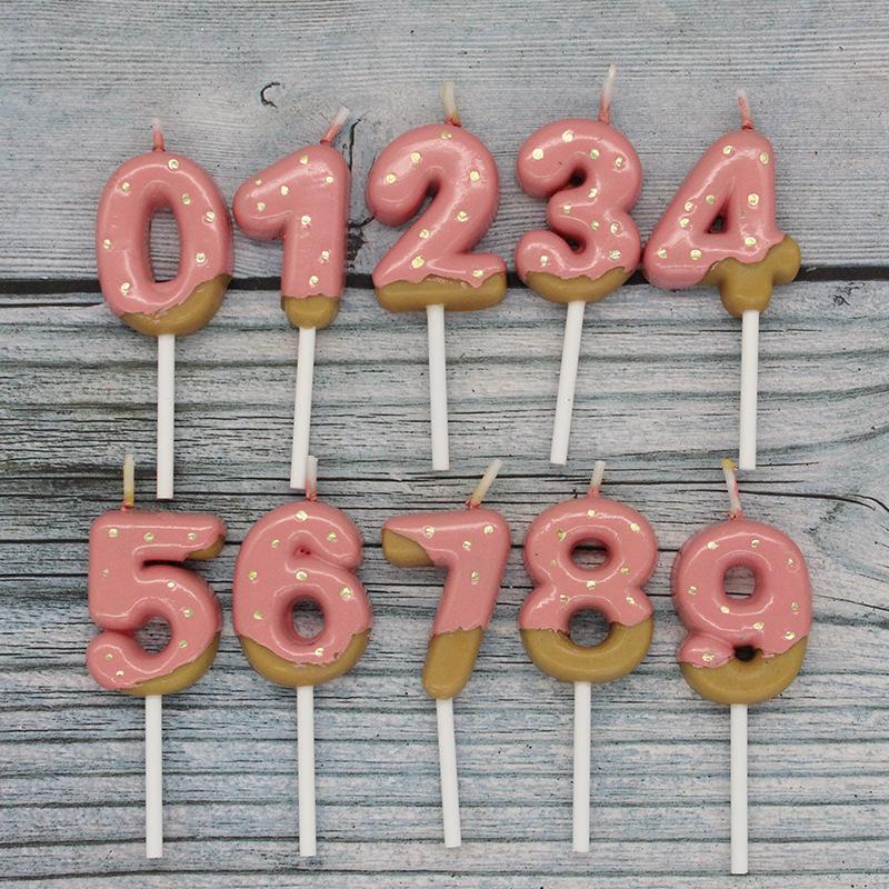 New Chocolate Biscuit Number 0-9 Candle Creative Baby 100-day Party Cute Number Candle