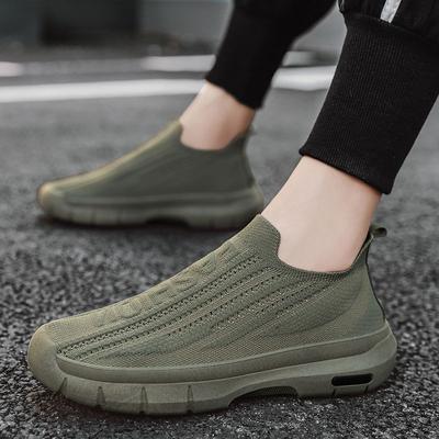 Men's Shoes Flyknit Mesh Breathable Anti-odor Sports Casual Socks Shoes Non-slip Wear-resistant Work Labor Insurance Shoes Men