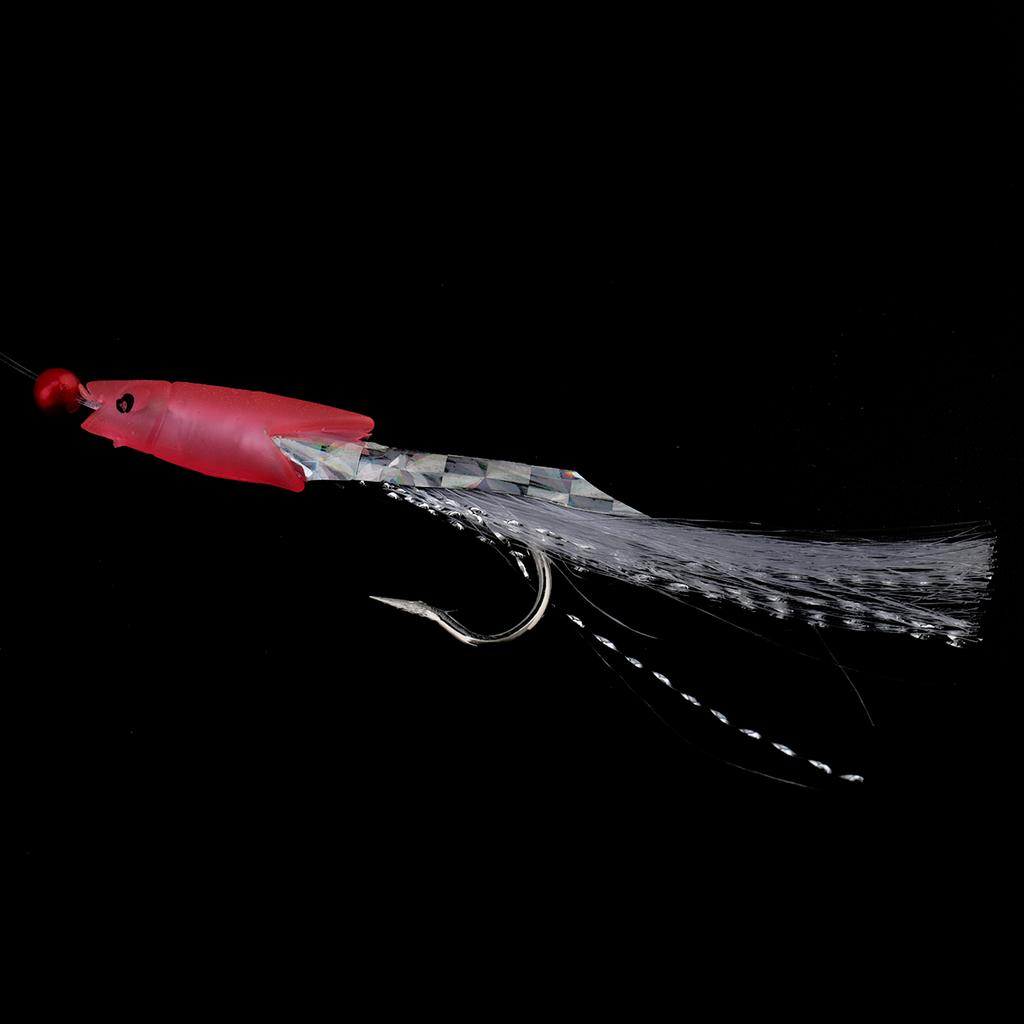 5 Stück pro Beutel Kohlenstoffstahl 3/0# Fischkopf-Schnurhaken, Simulierte Flash-Draht-Meeresangelhaken für Salzwasser Outdoor-Angelzubehör