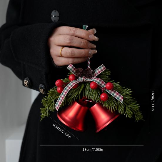 Yousheng Christmas Tree Bell Decoration Bowknot Berry Holiday Ornament DIY Indoor Outdoor Christmas Party Decor