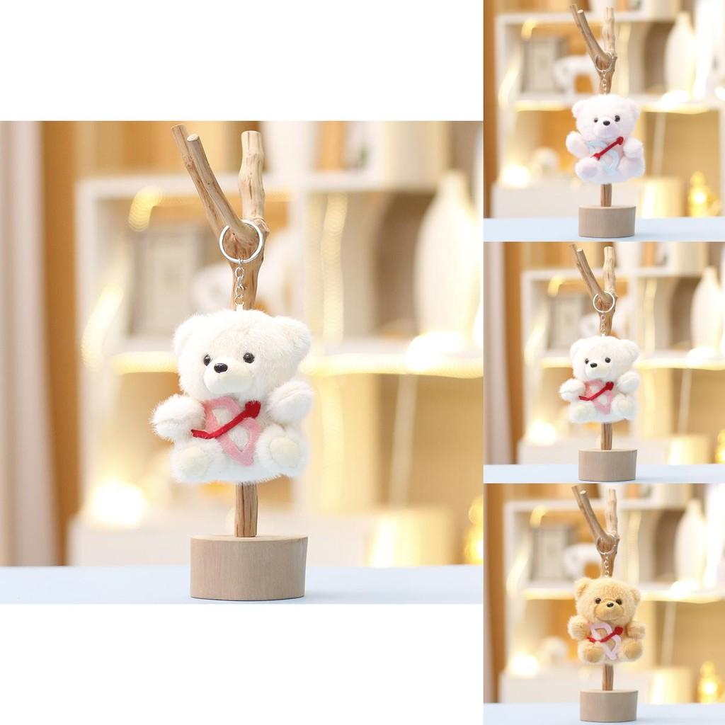 Cartoon Plush Bear Keychain With Soft Short Plush For Girls Gift And Bag Decor