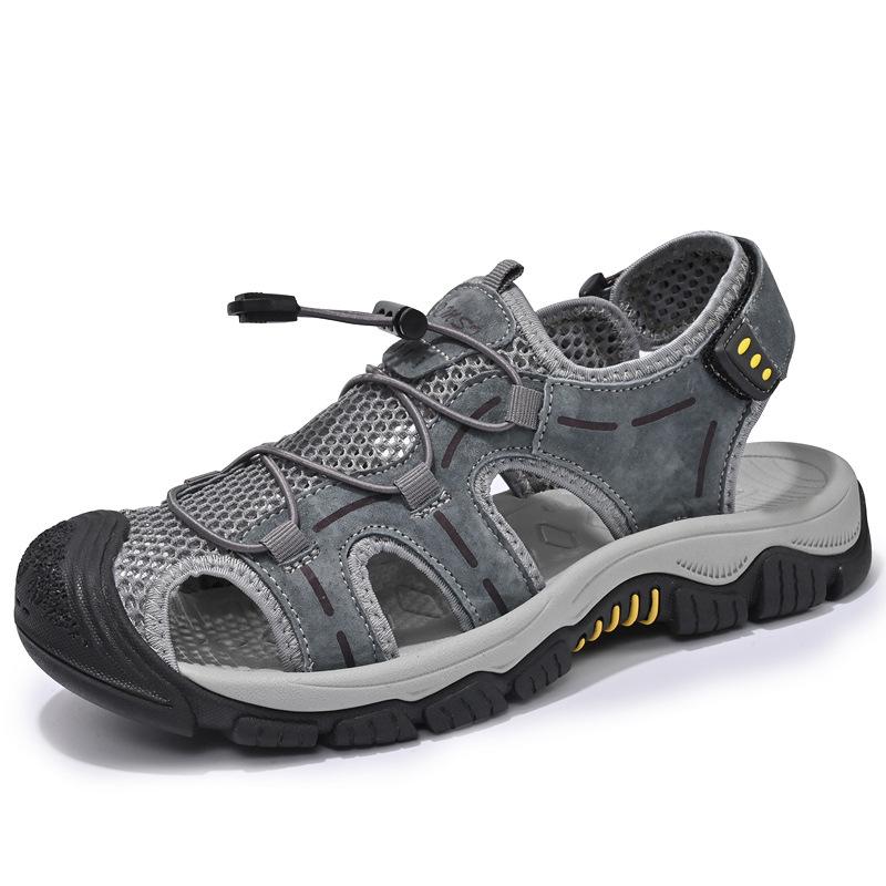 2025 Baotou Sandals Men's Breathable Men's Outdoor Beach Shoes Hollow Sports Large Size Mountaineering Shoes Non-slip Moisture