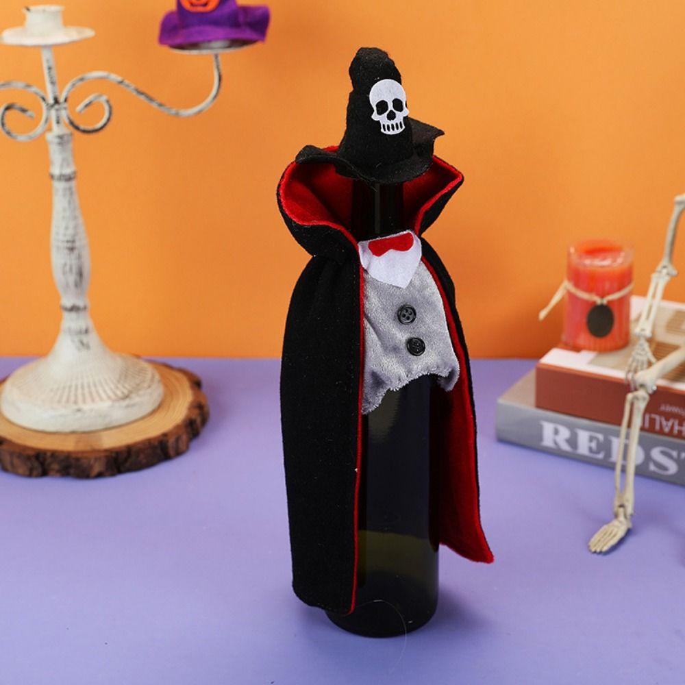 

Cloth Art Cloak Wine Bottle Covers Funny Red Wine Bottle Bag Holiday Supplies 1 Set