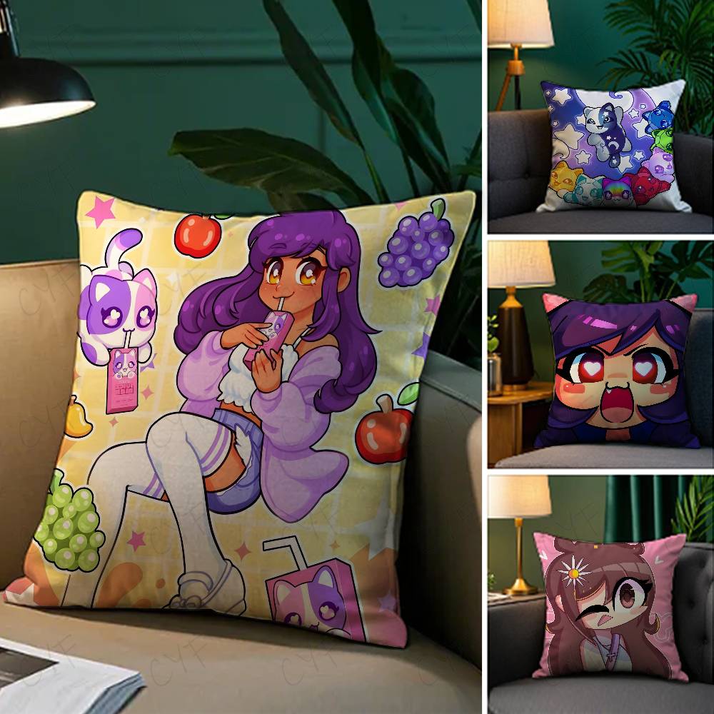 Panika Chen Unisex Cartoon A-Aphmau Decorative Pillow Case Custom Printed Brushed Fleece Pillow, Baby Skin-Touch, Eco-Friendly Dye-Sublimation Cush