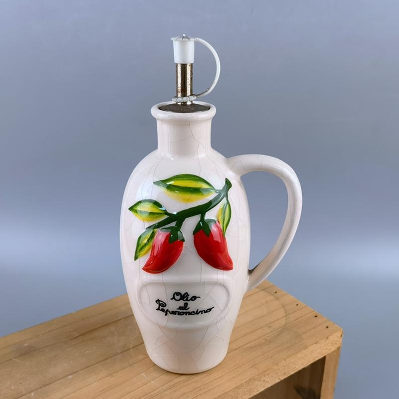 Household Ceramic Oil Bottle, Kitchen Oil Pot, Seasoning Oil Pot, Dual-Purpose Leak-Proof Oil Bottle, Soy Sauce Vinegar Oil Bottle, Spice Bottle