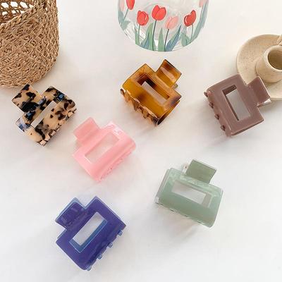 Korean Style Simple Geometric Acetate Square Hair Claw Clip