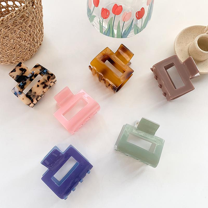 Korean Style Simple Geometric Acetate Square Hair Claw Clip