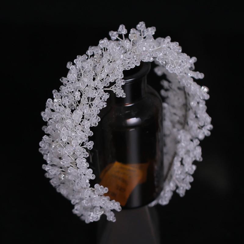 

Luxury Pearl & Crystal Woven Headband: Elegant Headdress for Birthdays or Weddings