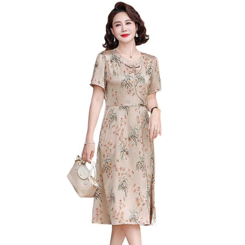 2025 New Chinese Style Summer Dress for Middle-Aged Women