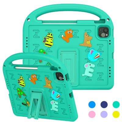 For Apple iPad Pro 11 2020 2021 2022 A1980 A2228 A2377 A2759 A2761 Case Kids Safe Cartoon Letter Portable EVA Foam Shockproof Stand Tablet Cover
