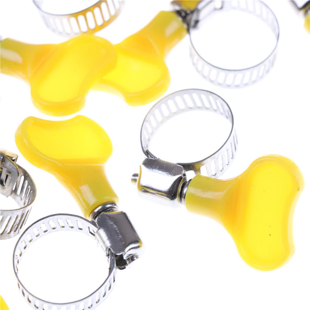 10Pcs American Type Hose Clamps With Handle Stainless Steel Hose Hoop Pipe Clips