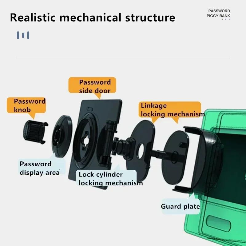 Mini salvadanaio bancario Retro Atm Password rotante Monete in contanti Cassetta di risparmio Cassetta di sicurezza bancaria Deposito automatico banconote Regalo di Natale