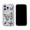 Electroplated Butterfly 17 Mobile Phone Case For Iphone16Promax Fine Hole Lens All-Inclusive Apple 15 Silver Foil Transparent