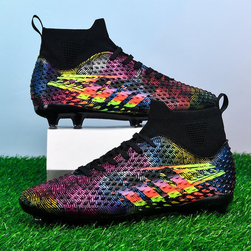 New High-top Football Shoes Artificial Flat AG Spikes Boys and Teenagers Student Training Sports Shoes