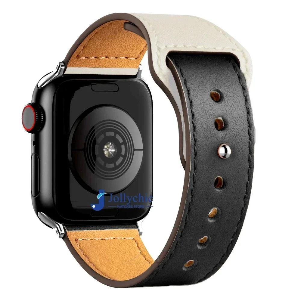 Watchband Leather Strap for Apple Watch Band 44mm 45mm 41mm 40mm 42mm 38mm 49mm 45 Mm Correa Bracelet IWatch Series 8 Ultra 3 6 SE 7 Strap