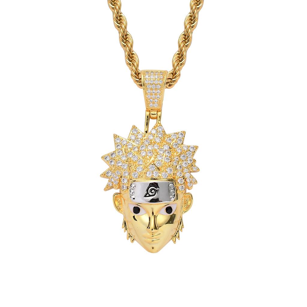 New European and American Hip Hop Micro Inlaid Zircon Pendant Movie Peripheral Hokage Naruto Pendant