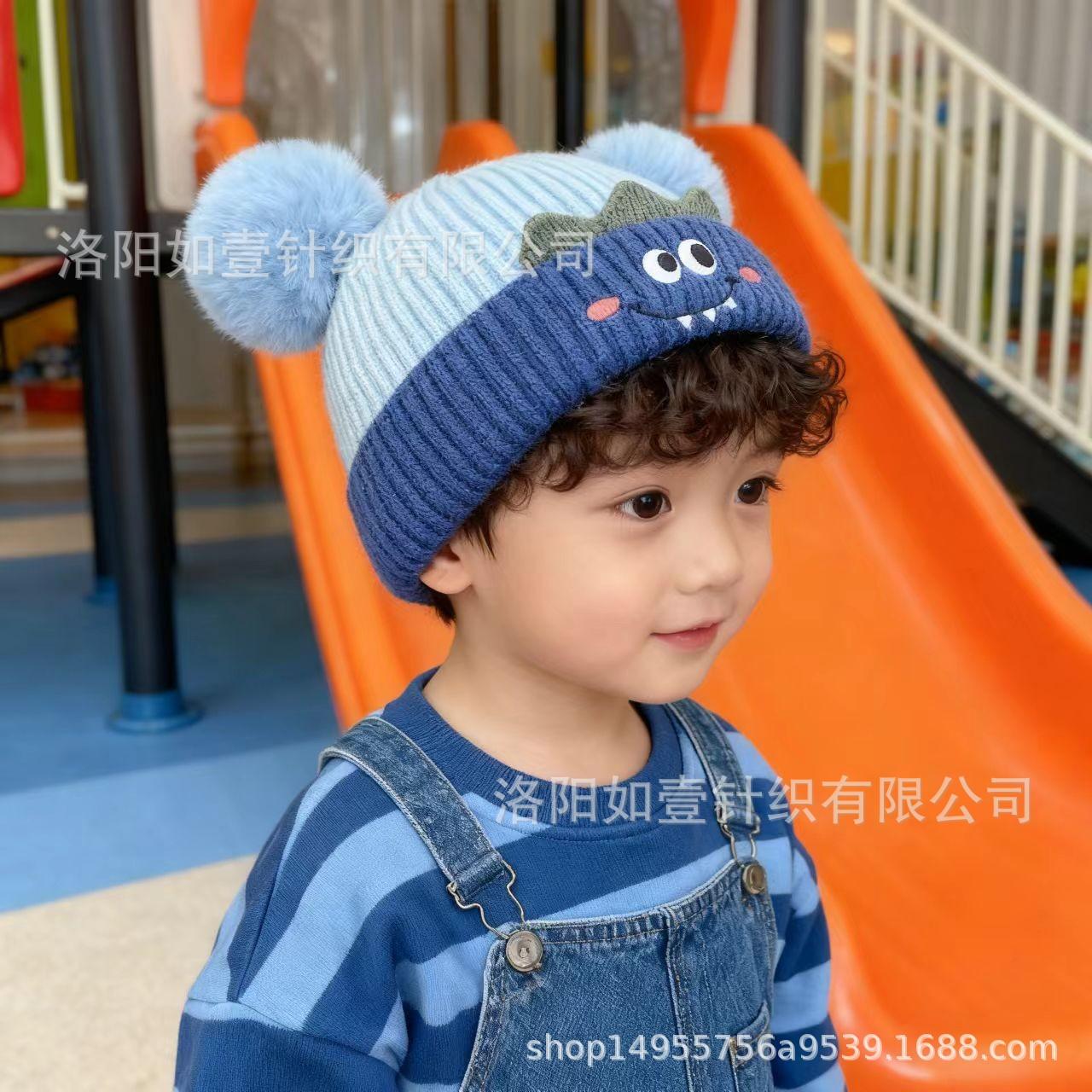 Baby hat winter super cute thickened baby girl plush hat cute windproof boy autumn winter wool hat cartoon