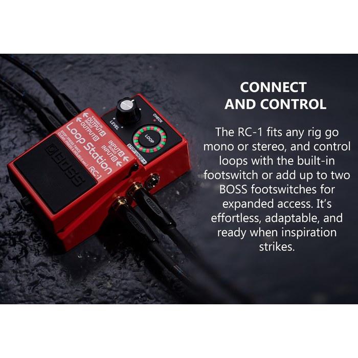 Boss RC-1 Loop Station Bundle with Power Supply, Instrument Cable, Patch Cord, and Picks. Powered Package.