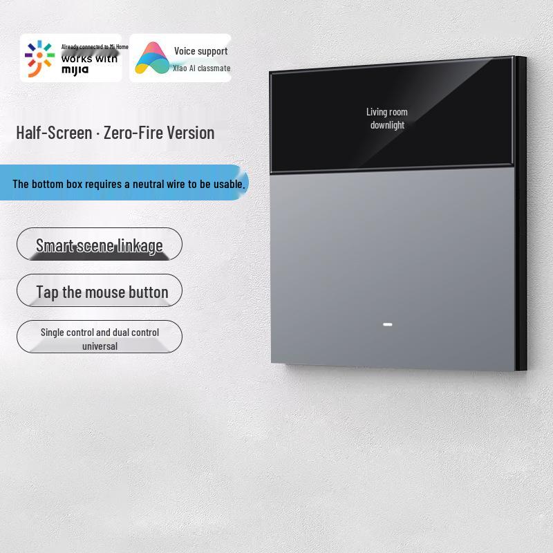 

Mijia APP Smart Switch with integrated custom text screen display, supporting Xiao Ai voice control.
