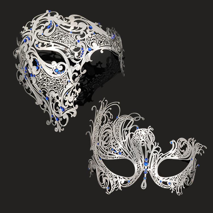 Metallische Halbmaske mit glitzernden Verzierungen für Hochzeiten, Halloween und Veranstaltungen