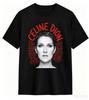 Celine Dion Portrait Lyrics Graphic Tshirt Men Women Unisex Cotton Short Sleeve Tee Vintage Pop Music Fan Streetwear Tops