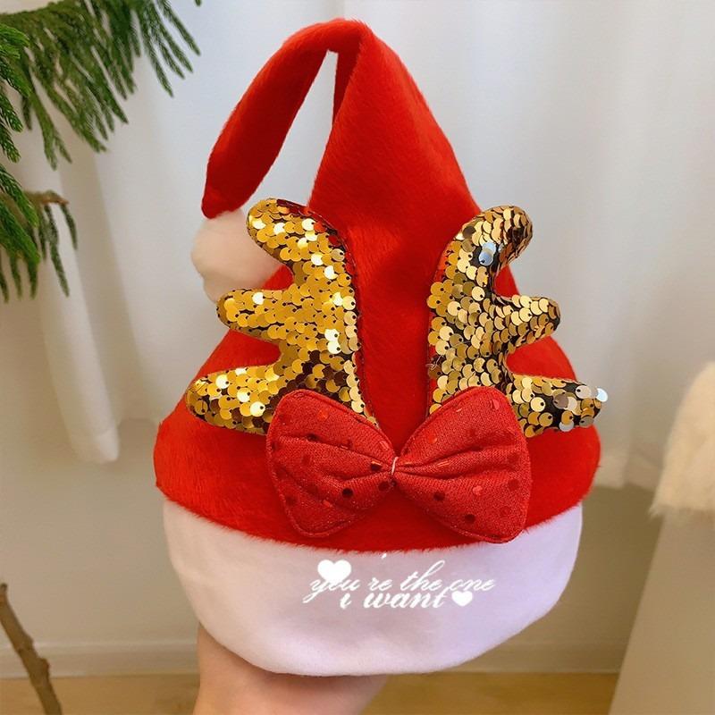 Christmas Red Plush Santa Hat Women Holiday Party Decoration