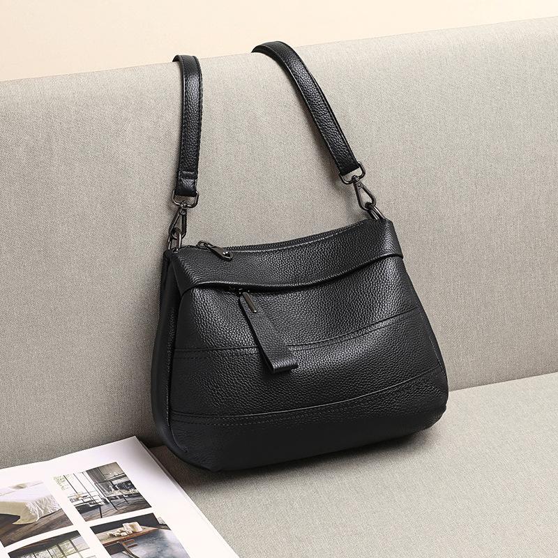 2025 New Genuine Leather Versatile Bucket Bag Shoulder Bag Handbag Crossbody Bag Women's Bag Women's Bag Box Bag