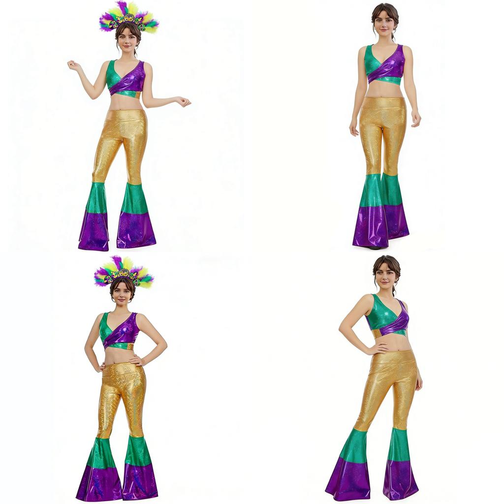 Fantasy Festival Costume Set For Women With Polyester Fabric Perfect For Halloween And Stage Performances