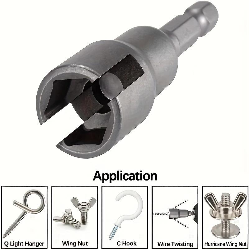1pc Wing Nut Driver Socket Wrench with 6.35mm Hex Shank & Adapter Nut - Durable Steel Construction for Power Tools, Electric Screwdrivers