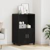 Open Storage Locker, Black Movable Storage Cabinet with Wheels, 2-tier Storage, with Double Door Storage Space, 55x40x91 Cm