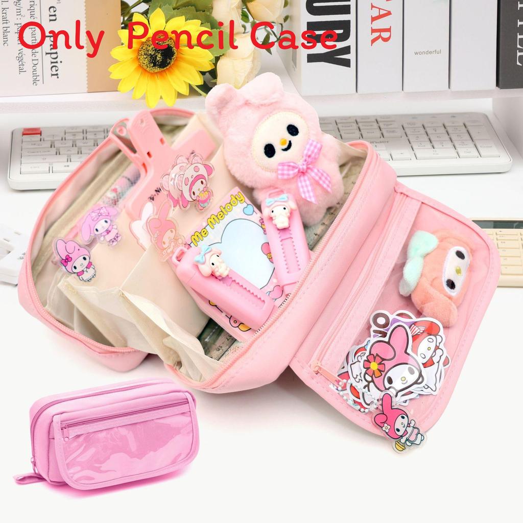 No Brand Multilayer Transparent Pencil Case With Large Capacity For Middle School Students