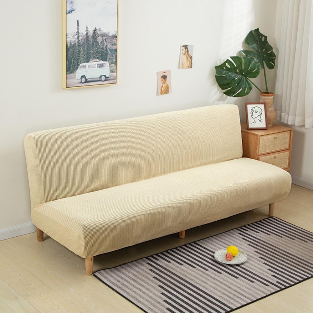 Japanese Style Stretchable Waffle Sofa Cover Solid Color Universal Corn Fleece Couch Slipcover Full Protection