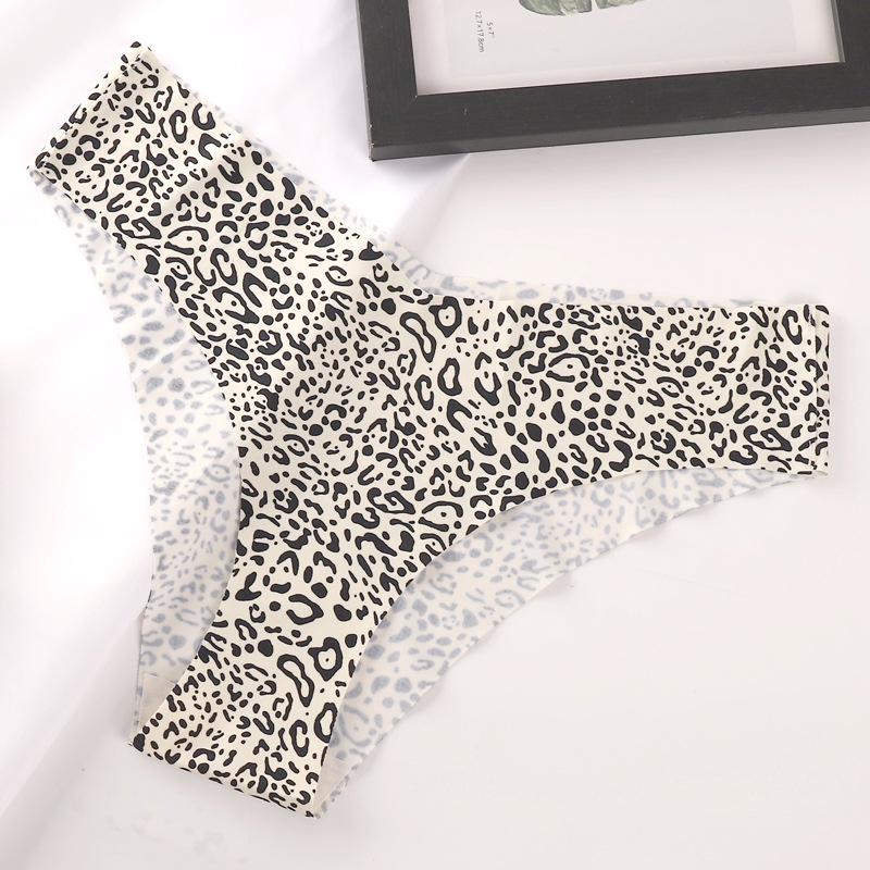 European and American Leopard Print Seamless Ice Silk Quick-Drying Women's Comfortable Panties