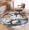 The Nightmare Before Christmas Pattern Round Rug, Indoor/Outdoor Mat, for Picnic, Gameroom, Bedroom, Office, Living Room, Home Decor Carpet, Birthday 