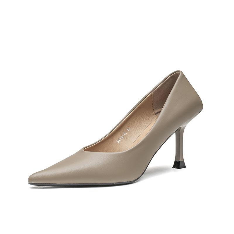 

Профессиональные туфли-стилеты на высоком каблуке, женственность, мелкий вырез, заостренный носок, чувство дизайна, комфорт для деловых поездок, универсальные однотонные туфли OL 40 хаки