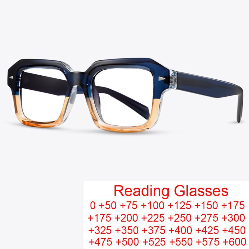 Prescription Glasses Fashion Anti Blue Light Reading Glasses Acetate Frame Women's Eyeglasses Unisex 0 to +6.0oculos de leitura