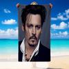 Quick Dry Beach Towel Johnny Depp Pattern, Lightweight Absorbent Towel for Pool Beach Vacation Use