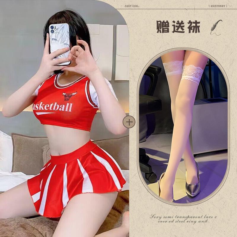 Fun Underwear, Dynamic Football Baby Split Suit Cos Cheerleaders Jersey Perspective Temptation