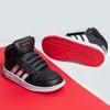 adidas Neo Hoops 2.0 Mid Leather Breathable Mid Top Vintage Basketball Shoes Black White Red Infant And Toddler FY9291