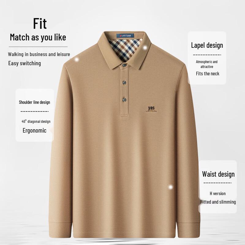 MONTAGUT Pánské luxusní měkké polo triko s dlouhým rukávem